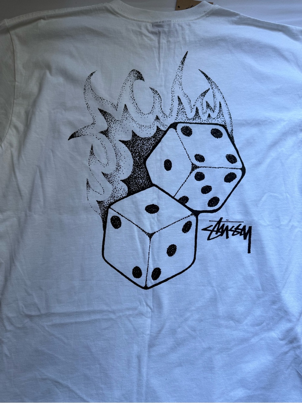 Stüssy Fire Dice Graphic Tee White XL NWT